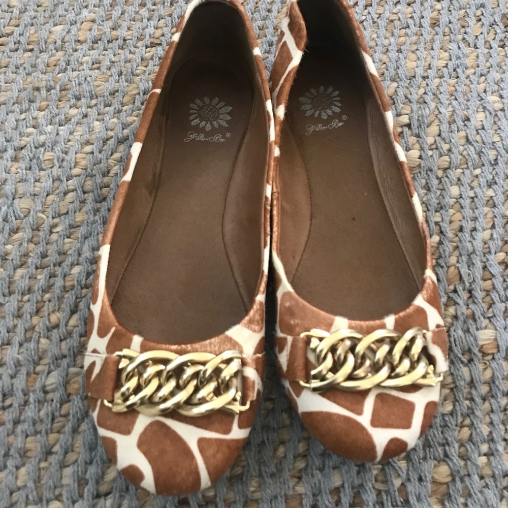 Yellow Box Animal Print Flats
